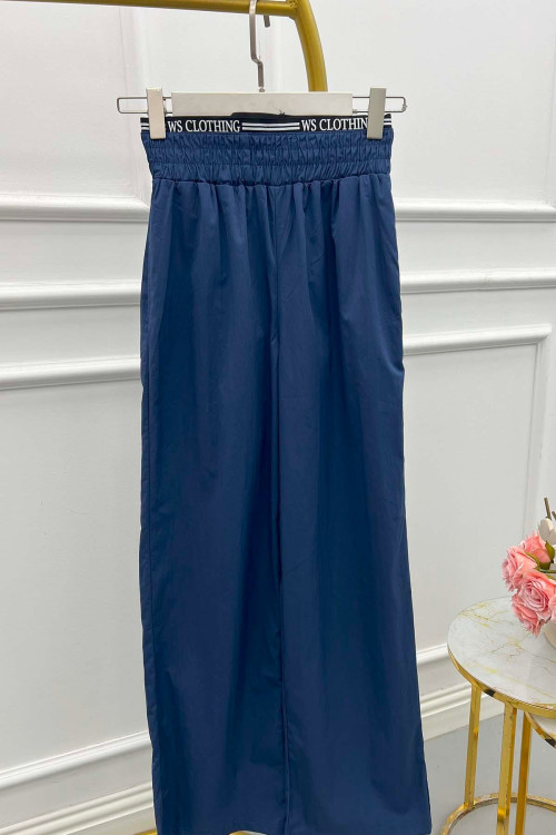 Sare Fashion Waist Detailed Trousers Navy Blue