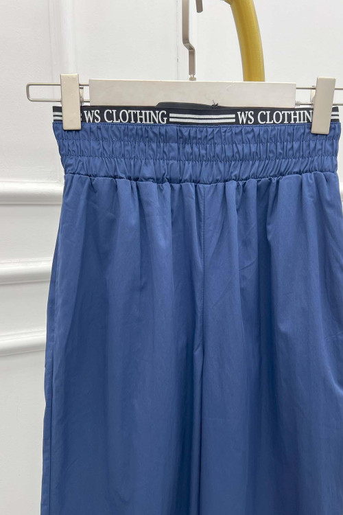 Sare Fashion Waist Detailed Trousers Navy Blue