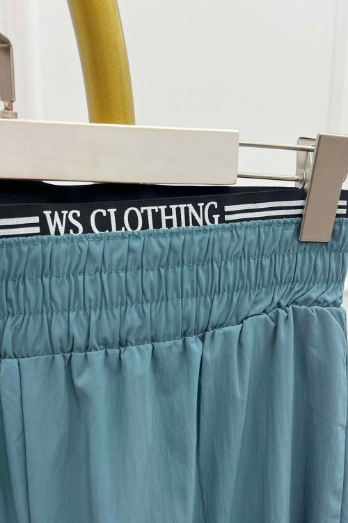 Sare Fashion Waist Detailed Trousers Petrol Blue