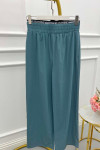 Sare Fashion Waist Detailed Trousers Petrol Blue