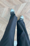 Sare Fashion Waist Detailed Trousers Black