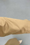 Sare Fashion Waist Tied Hooded Trench Coat Milky Coffee