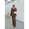 Sare Fashion Waist-Sealed Lined Jacket Set Brown