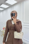 Sare Fashion Waist-Sealed Lined Jacket Set Brown