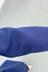 Sare Fashion Waist-Sealed Lined Jacket Set Navy Blue