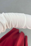 Sare Fashion Ruffle Waist Sleeve Detail Dress Burgundy