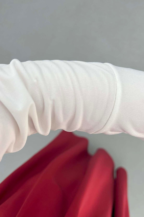 Sare Fashion Ruffle Waist Sleeve Detail Dress Burgundy