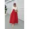 Sare Fashion Ruffle Waist Sleeve Detail Dress Burgundy