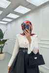 Sare Fashion Ruffle Waist Sleeve Detailed Dress Black