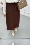 Sare Fashion Elastic Waist Aerobin Skirt Brown