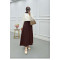 Sare Fashion Elastic Waist Aerobin Skirt Brown