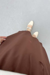 Sare Fashion Elastic Waist Aerobin Skirt Brown