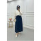 Sare Fashion Elastic Waist Aerobin Skirt Navy Blue