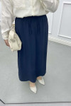 Sare Fashion Elastic Waist Aerobin Skirt Navy Blue