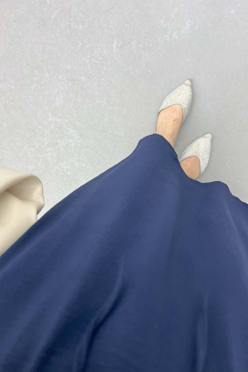 Sare Fashion Elastic Waist Aerobin Skirt Navy Blue