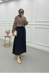 Sare Fashion Elastic Waist Aerobin Skirt Black