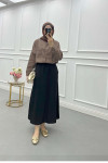 Sare Fashion Elastic Waist Aerobin Skirt Black