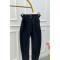 Sare Fashion Elastic Waist Denim Trousers Black