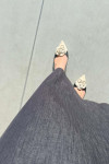 Sare Fashion Elastic Waist Denim Skirt Navy Blue