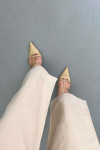 Sare Fashion Elastic Waist Jeans Beige
