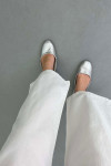 Sare Fashion Elastic Waist Jeans White