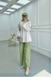 Sare Fashion Elastic Waist Jeans Khaki