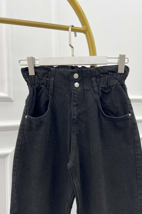 Sare Fashion Elastic Waist Jeans Black