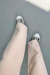 Sare Fashion Elastic Waist Crepe Trousers Beige