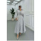 Sare Fashion Elastic Waist Small Stone Dress Gray