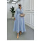 Sare Fashion Elastic Waist Small Stone Dress Blue