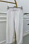 Sare Fashion Elastic Waist Detailed Jeans White