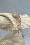 Sare Fashion Tulle Detailed Ankle Jacquard Dress Beige