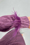 Sare Fashion Tulle Detailed Ankle Jacquard Dress Purple