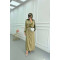 Sare Fashion Tulle Detailed Ankle Jacquard Dress Oil Green