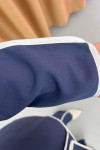 Piping Detailed Tied Jacket Set Navy Blue