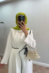 Sare Fashion Self-Tied Scuba Dress White