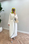 Sare Fashion Self-Tied Scuba Dress White