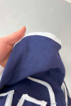 Piping Belted Suit Navy Blue