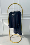 Piped Trouser Suit Navy Blue