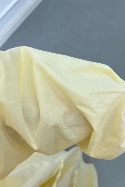 Sare Fashion Poplin Dress with Piping in Butter Yellow Sare Fashion Poplin Dress with Piping in Butter Yellow