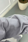 Sare Fashion Piping Sports Zippered Suit Gray Sare Fashion Piping Sports Zippered Suit Gray