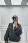 Sare Fashion Piping Sports Zippered Suit Dark-Gray Sare Fashion Piping Sports Zippered Suit Dark-Gray