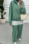 Sare Fashion Piping Sport Zippered Suit Mint Sare Fashion Piping Sport Zippered Suit Mint