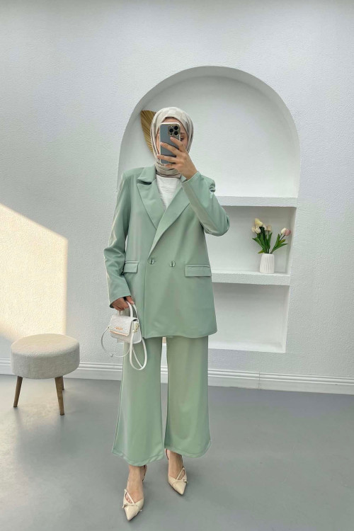 Blazer Jacket Set Aqua Green