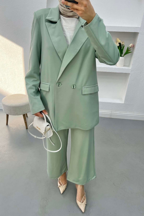 Blazer Jacket Set Aqua Green