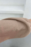 Wide Leg Crinkle Suit Beige