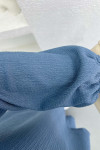 Wide Leg Crinkle Suit Indigo