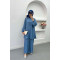 Wide Leg Crinkle Suit Indigo