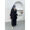 Wide Leg Plaid Suit Black
