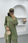 Wide Leg Wrap Suit Soft Green
